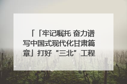 「牢记嘱托 奋力谱写中国式现代化甘肃篇章」打好“三北”工程攻坚战 筑牢国家西部生态安全屏障