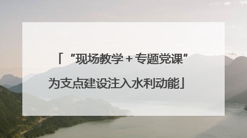 “现场教学＋专题党课”为支点建设注入水利动能