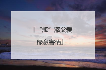 “瓶”添父爱 绿意寄情