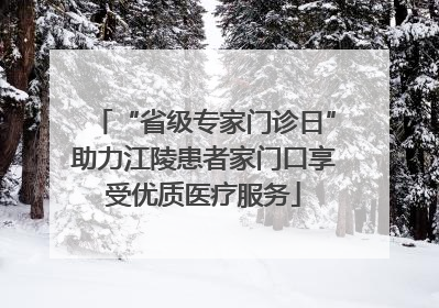 “省级专家门诊日”助力江陵患者家门口享受优质医疗服务
