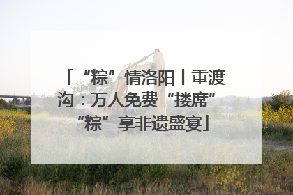 “粽”情洛阳丨重渡沟：万人免费“搂席” “粽”享非遗盛宴