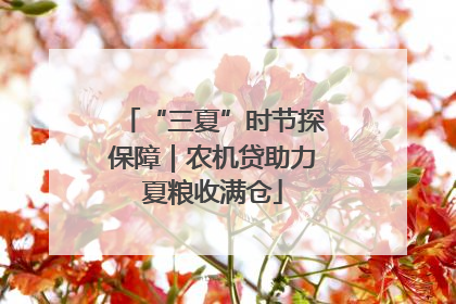 “三夏”时节探保障｜农机贷助力夏粮收满仓