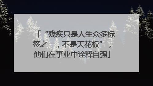 “残疾只是人生众多标签之一，不是天花板”，他们在事业中诠释自强