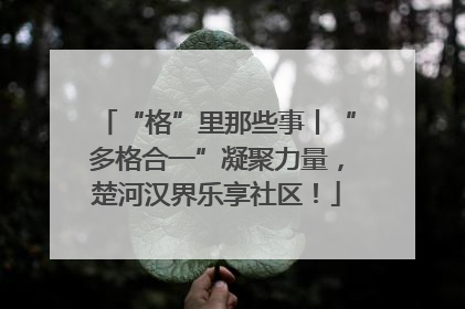 “格”里那些事丨“多格合一”凝聚力量，楚河汉界乐享社区！