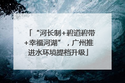 “河长制+碧道碧带+幸福河湖”，广州推进水环境提档升级