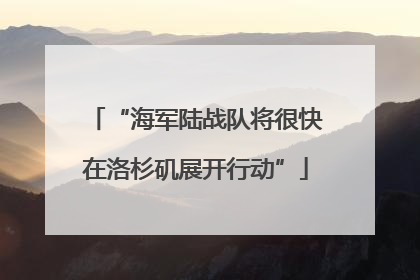 “海军陆战队将很快在洛杉矶展开行动”