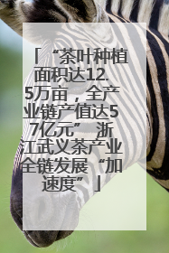 “茶叶种植面积达12.5万亩，全产业链产值达57亿元” 浙江武义茶产业全链发展“加速度”