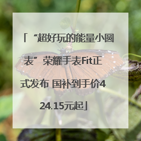 “超好玩的能量小圆表”荣耀手表Fit正式发布 国补到手价424.15元起