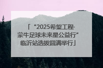 “2025希望工程·蒙牛足球未来星公益行”临沂站选拔圆满举行