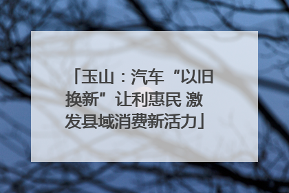 玉山：汽车“以旧换新”让利惠民 激发县域消费新活力