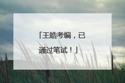 王皓考编，已通过笔试！