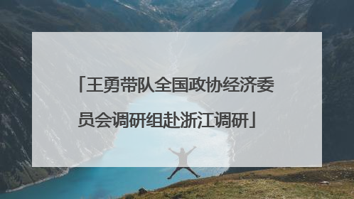王勇带队全国政协经济委员会调研组赴浙江调研