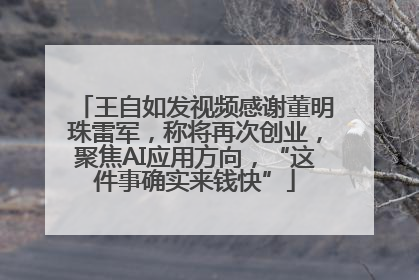 王自如发视频感谢董明珠雷军，称将再次创业，聚焦AI应用方向，“这件事确实来钱快”