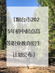 烟台市2025年初中起点高等职业教育招生计划公布