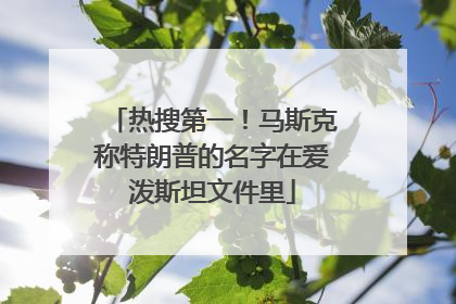 热搜第一！马斯克称特朗普的名字在爱泼斯坦文件里