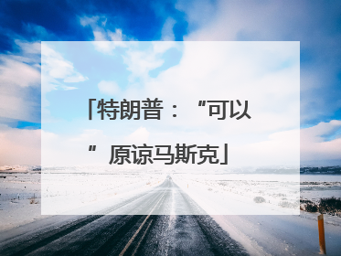 特朗普：“可以”原谅马斯克