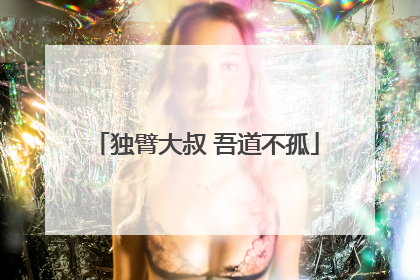 独臂大叔 吾道不孤
