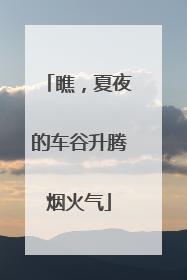 瞧，夏夜的车谷升腾烟火气