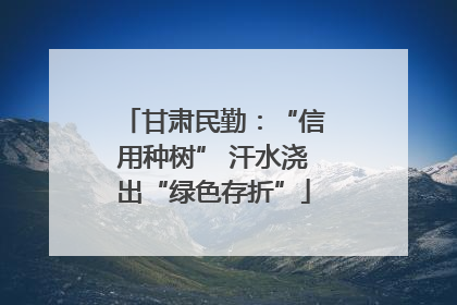 甘肃民勤：“信用种树” 汗水浇出“绿色存折”