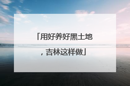 用好养好黑土地，吉林这样做