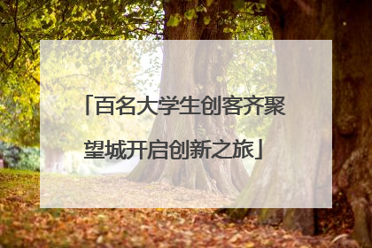 百名大学生创客齐聚望城开启创新之旅