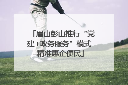 眉山彭山推行“党建+政务服务”模式 精准惠企便民