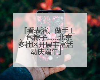 看表演、做手工、包粽子……北京多社区开展丰富活动庆端午