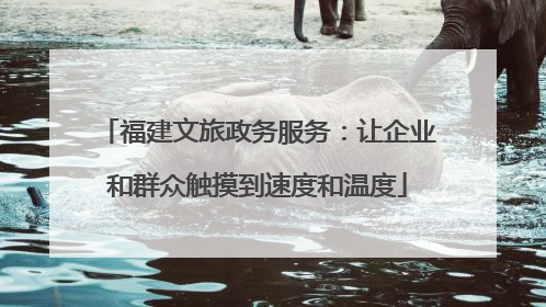 福建文旅政务服务：让企业和群众触摸到速度和温度