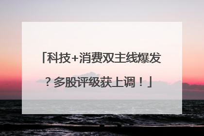 科技+消费双主线爆发？多股评级获上调！