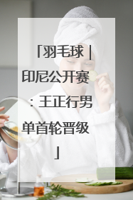 羽毛球｜印尼公开赛：王正行男单首轮晋级
