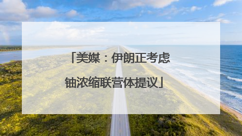 美媒：伊朗正考虑铀浓缩联营体提议