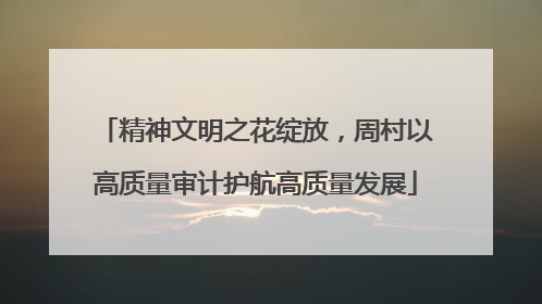 精神文明之花绽放，周村以高质量审计护航高质量发展