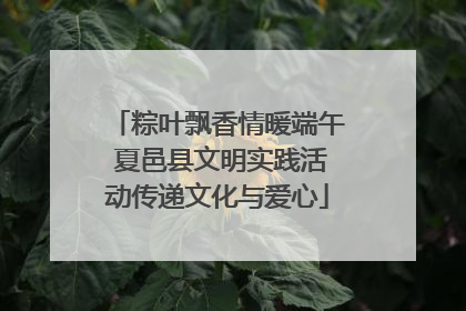 粽叶飘香情暖端午 夏邑县文明实践活动传递文化与爱心
