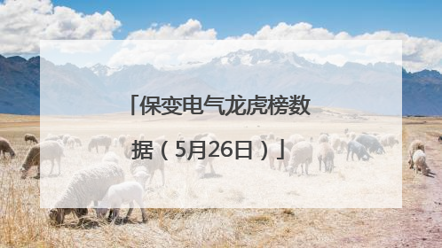 保变电气龙虎榜数据（5月26日）