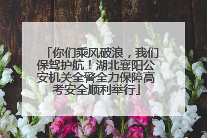 你们乘风破浪，我们保驾护航！湖北襄阳公安机关全警全力保障高考安全顺利举行