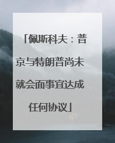 佩斯科夫：普京与特朗普尚未就会面事宜达成任何协议