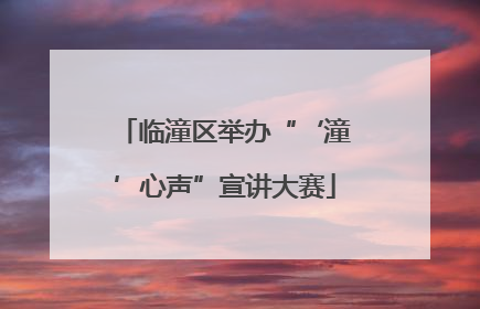 临潼区举办“‘潼’心声”宣讲大赛