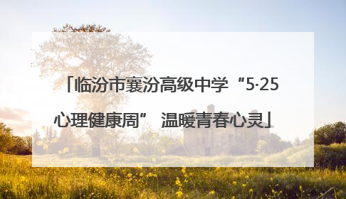 临汾市襄汾高级中学“5·25心理健康周” 温暖青春心灵