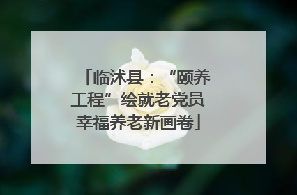 临沭县：“颐养工程”绘就老党员幸福养老新画卷