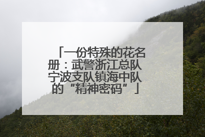 一份特殊的花名册：武警浙江总队宁波支队镇海中队的“精神密码”