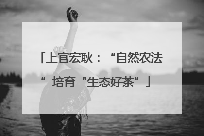 上官宏耿：“自然农法”培育“生态好茶”