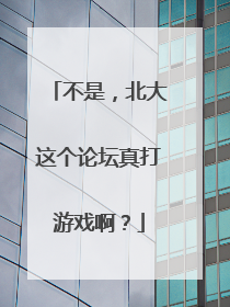 不是，北大这个论坛真打游戏啊？