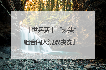 世乒赛｜“莎头”组合闯入混双决赛