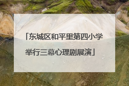 东城区和平里第四小学举行三幕心理剧展演