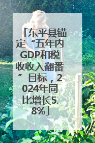 东平县锚定“五年内GDP和税收收入翻番”目标，2024年同比增长5.8%