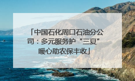中国石化周口石油分公司：多元服务护“三夏” 暖心助农保丰收