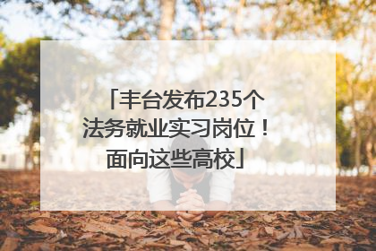 丰台发布235个法务就业实习岗位！面向这些高校