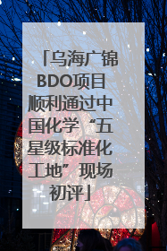 乌海广锦BDO项目顺利通过中国化学“五星级标准化工地”现场初评