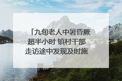 九旬老人中暑昏厥超半小时 镇村干部走访途中发现及时施救｜看见正能量