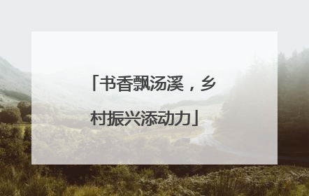 书香飘汤溪，乡村振兴添动力